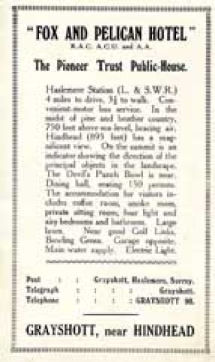 Advert Grayshott Handbook c.1926.